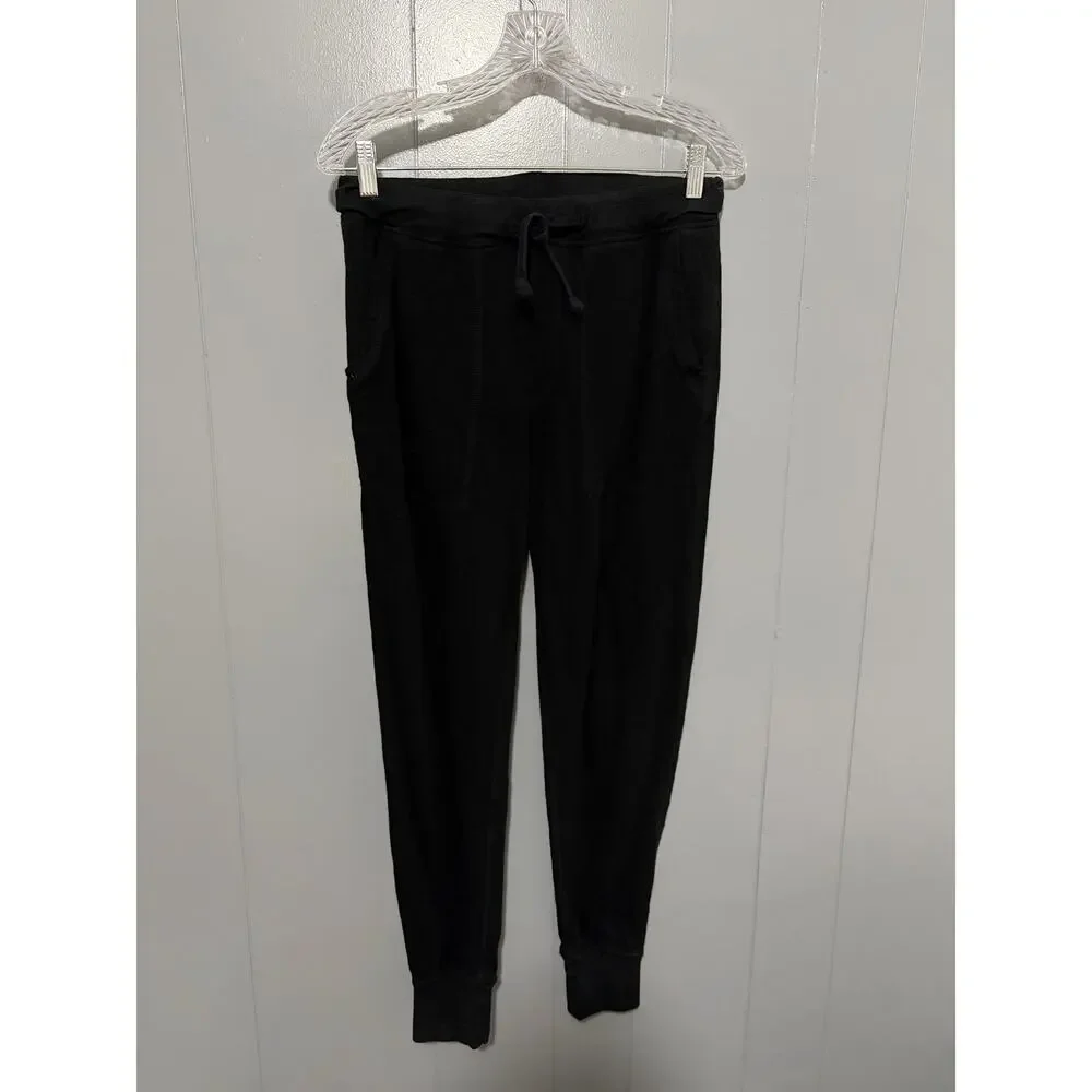 J. Crew Men's Black Duo Knit Slub Cotton Lounge Comfort Pajama Jogger Pants S